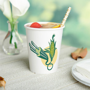 Corn Power Electric Plug Renewable Biofuel Energy Paper Cups