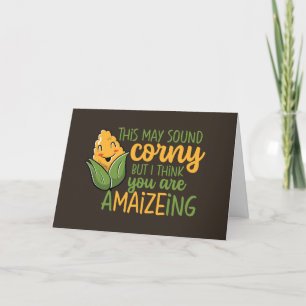 Corn Pun You're Amazing Funny Valentine's Day Holiday Card