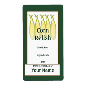 Corn Relish Preserves Label
