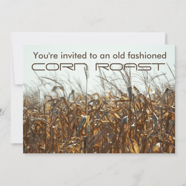 Corn Roast, Field Of Corn Autumn Invitation (Front)