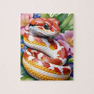 Corn Snake Family Pet Portrait Jigsaw Puzzle