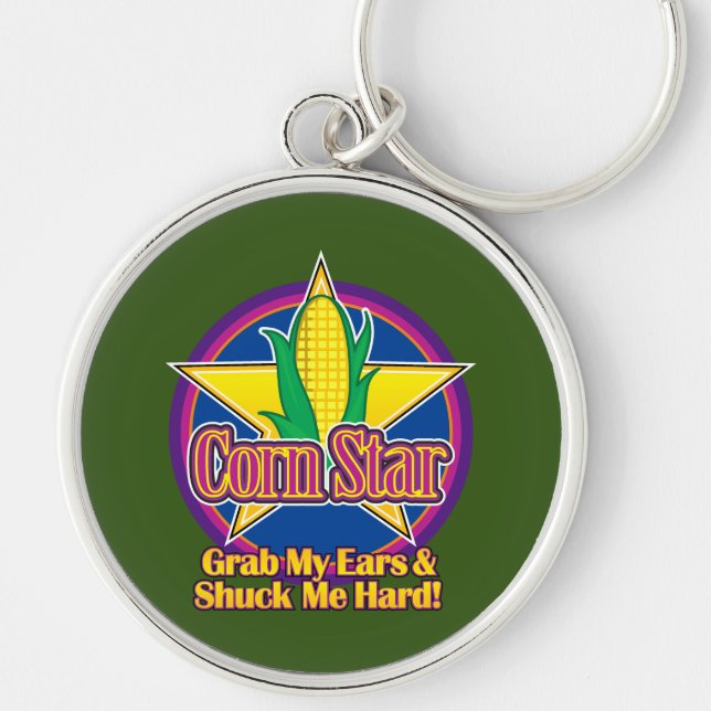 Corn Star Blue Purple Green BG Key Ring (Front)