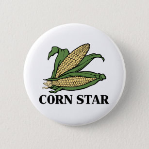 Corn Star Funny Vegetable Pun BBQ Humour 6 Cm Round Badge