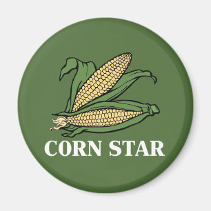 Corn Star Funny Vegetable Pun BBQ Humour Magnet
