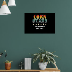 Corn Stars Funny Mens Cornhole Team Accessories Poster