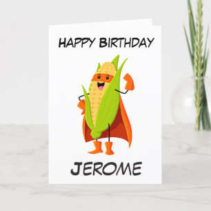 Corn superhero kids superhero birthday cards