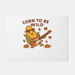 Corn to Be Wild – Rockin’ Autumn Corn Cob Illustra Doormat