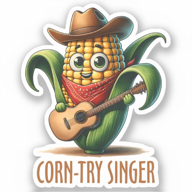 Corn-try Singer Funny Corn Pun (Front)