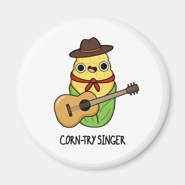 Corn-try Singer Funny Corn Pun  Magnet (Front)