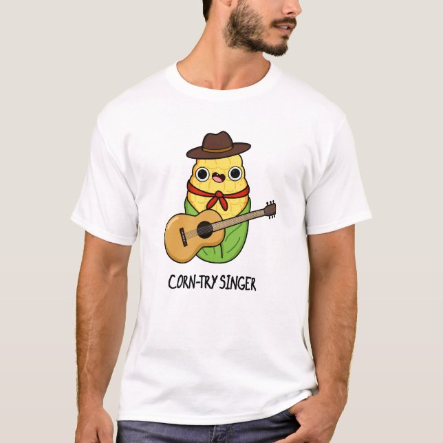 Corn-try Singer Funny Corn Pun  T-Shirt (Front)