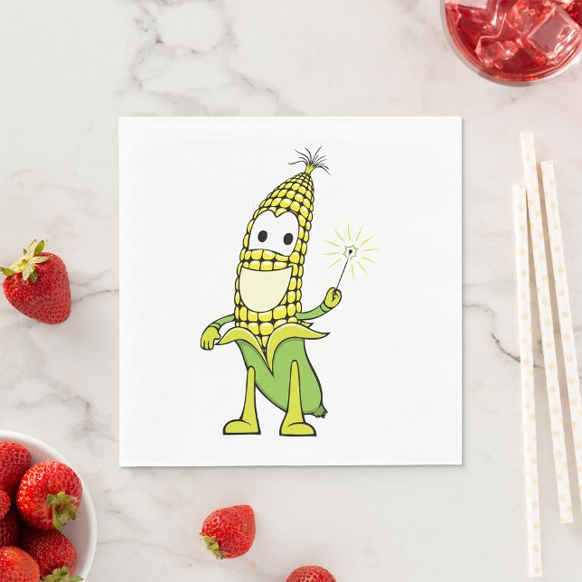 Corn Wizard Character with Magic Wand Napkin (Creator Uploaded)