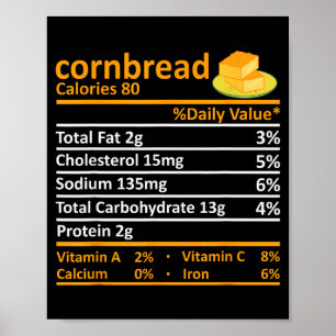 Cornbread Nutrition Food Thanksgiving Costume Chri Poster