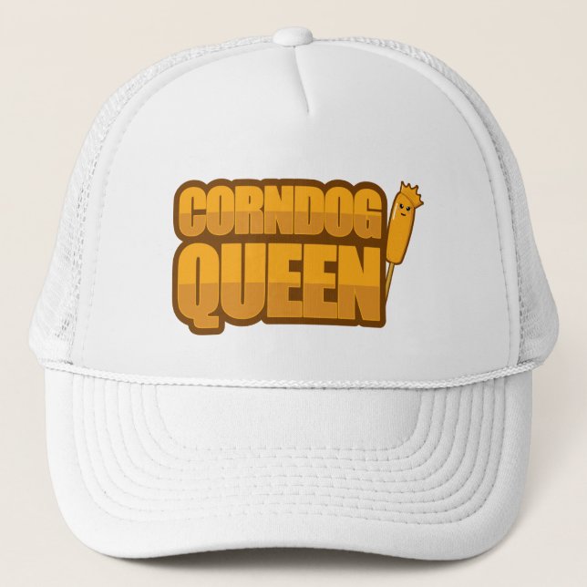 Corndog Queen Corn dog lover Gift Trucker Hat (Front)