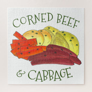 Corned Beef and Cabbage Boiled Carrots Potatoes Jigsaw Puzzle