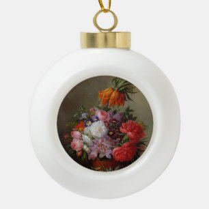 Cornelis Johannes van Hulsteijn Vase with Flowers Ceramic Ball Christmas Ornament