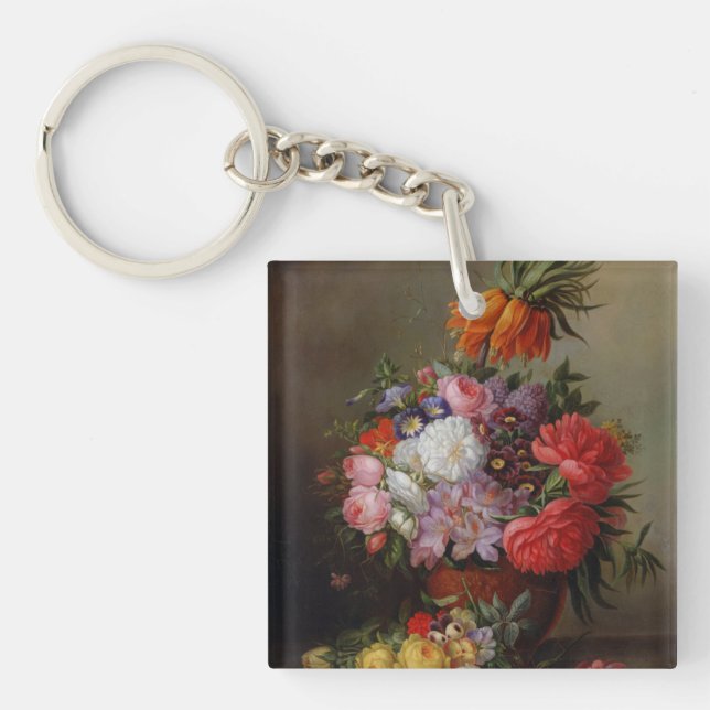 Cornelis Johannes van Hulsteijn Vase with Flowers  Key Ring (Front)