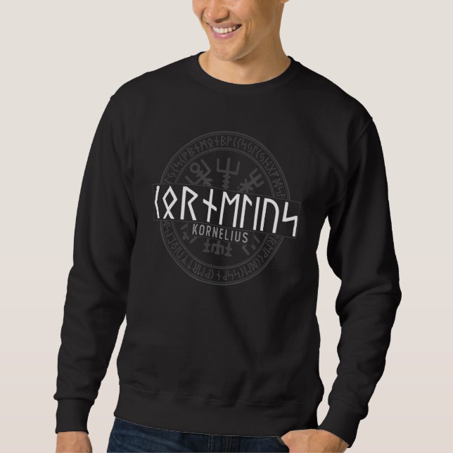 Cornelius in Futhark Runes Viking Sweatshirt (Front)