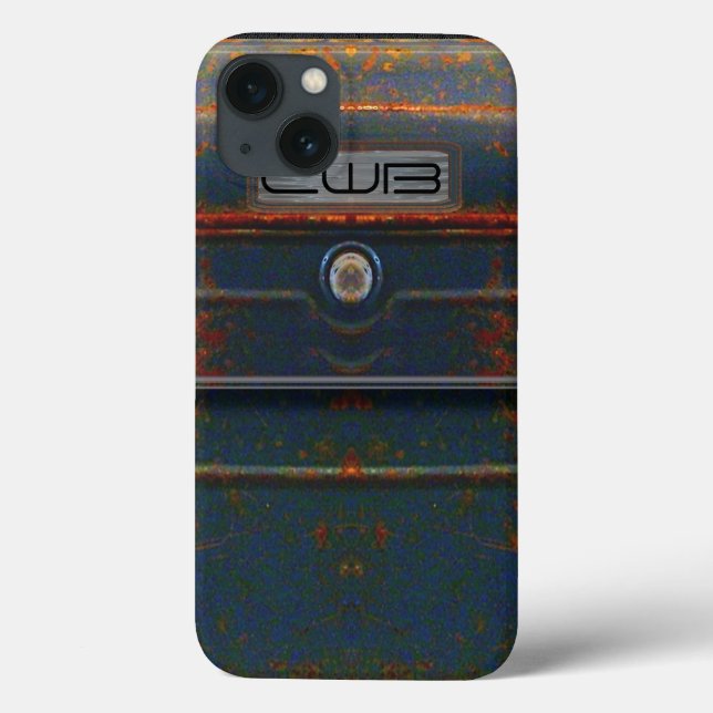 Cornell Rugged Rust Monogram Case-Mate iPhone Case (Back)