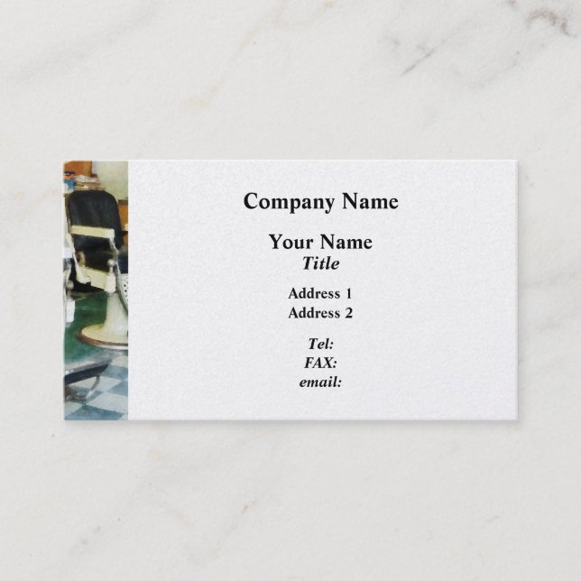 Corner Barber Shop  - Platinum Finish Business Card (Front)