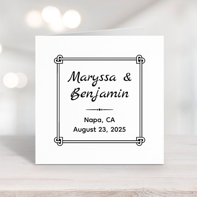 Corner Heart Shaped Knot Frame Wedding Rubber Stamp (Creator Uploaded)