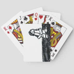 corner kid playing cards