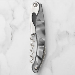Corner of square pieces of acrylic, grey to white corkscrew