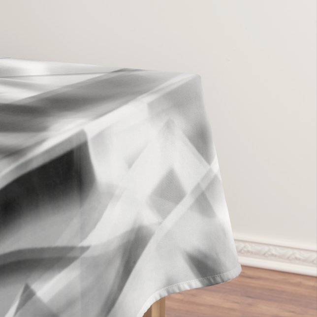 Corner of square pieces of acrylic, grey to white tablecloth (In Situ)