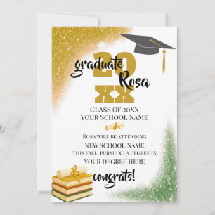 Corner Sparkle Accent Graduation  Announcement