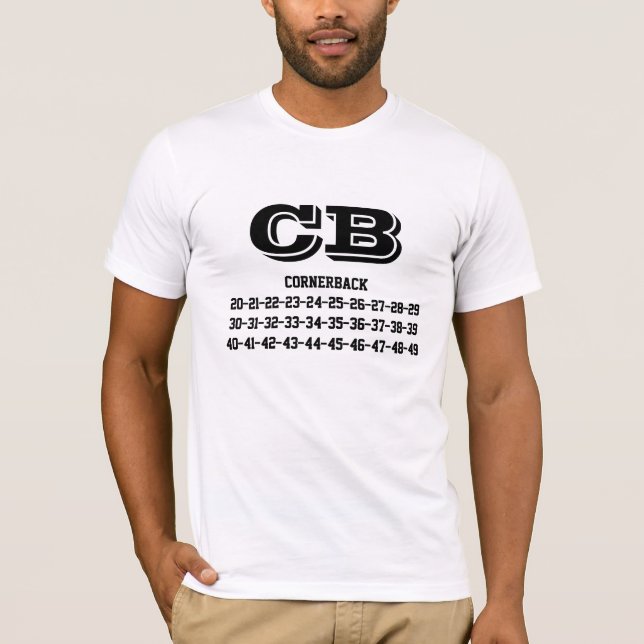 Cornerback jersey numbers T-shirt (Front)