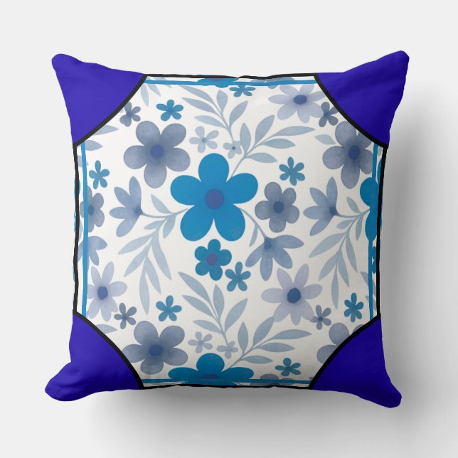 Cornerstone Blossom Indigo Cushion (Front)