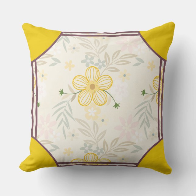 Cornerstone Blossom Olive Cushion (Front)