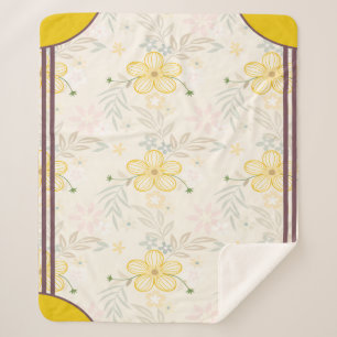 Cornerstone Blossom Olive Sherpa Blanket