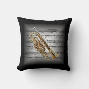 Cornet ~ 3-D Sheet Music ~ Pillow Grey/Black ~