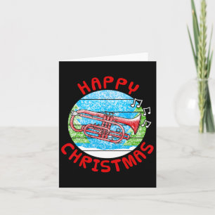 Cornet Christmas Cornetist Br Musician Music Teach Card