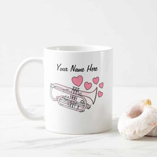 Cornet Custom Wedding Mug Brass Musician (With Donut)