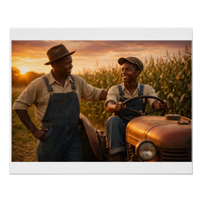 Cornfield at Sunset Poster (Front)
