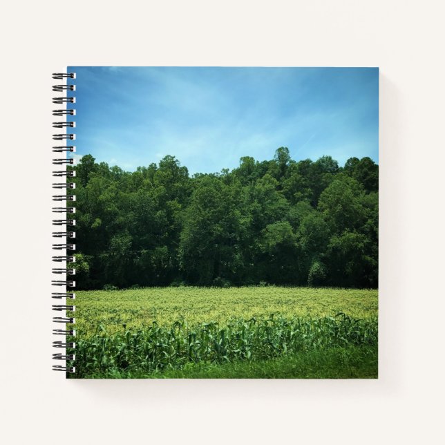 Cornfield in Rural North Carolina Poster Notebook (Front)