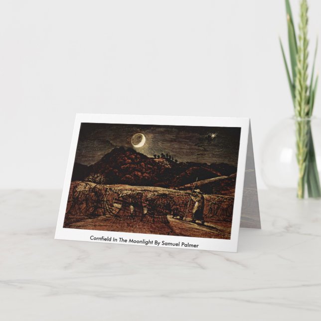 Cornfield In The Moonlight By Samuel Palmer Card (Front)