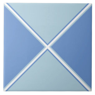 Cornflour and light blue and white diamond cross ceramic tile