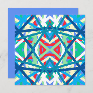 Cornflower Balanced Harmony Colours Abstract Lines Card