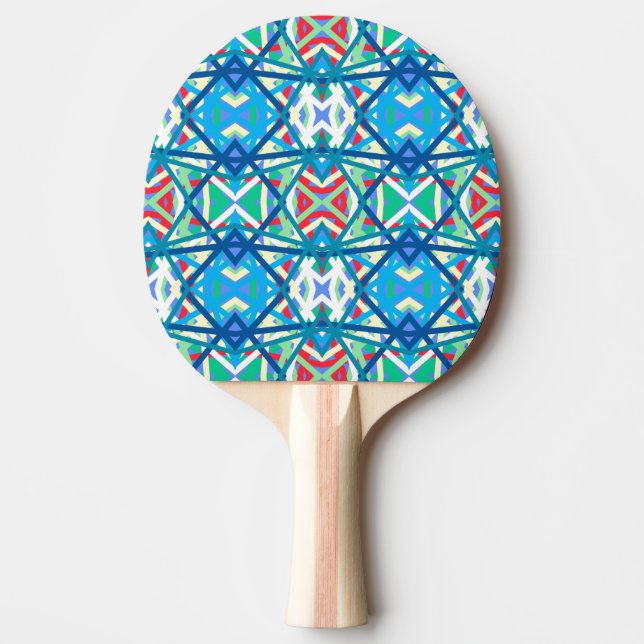 Cornflower Balanced Harmony Colours Abstract Lines Ping Pong Paddle (Front)