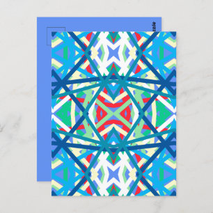 Cornflower Balanced Harmony Colours Abstract Lines Postcard