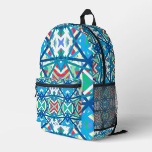 Cornflower Balanced Harmony Colours Abstract Lines Printed Backpack