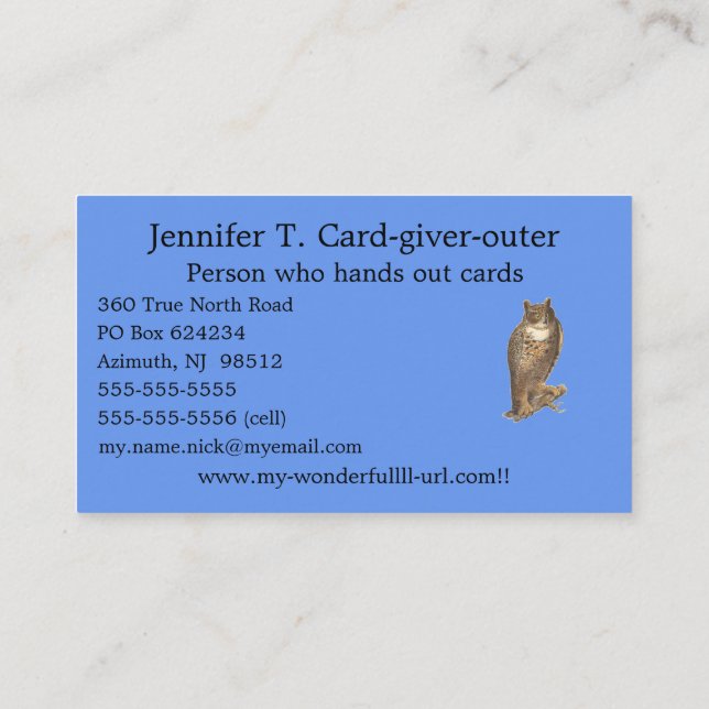 Cornflower Blue 6495ED Single Solid Colour Business Card (Back)