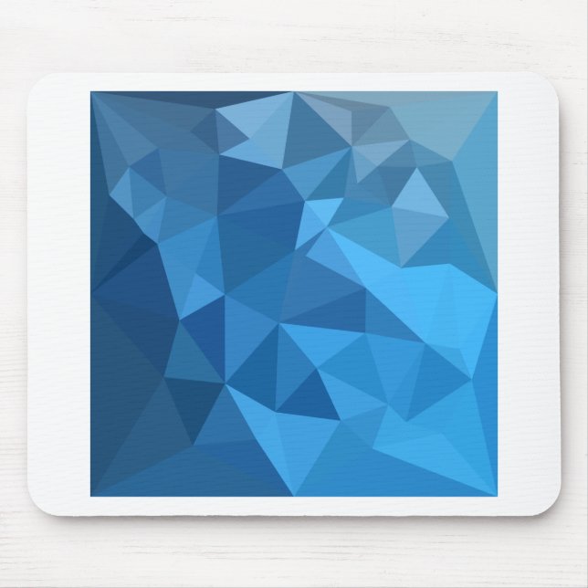 Cornflower Blue Abstract Low Polygon Background Mouse Pad (Front)