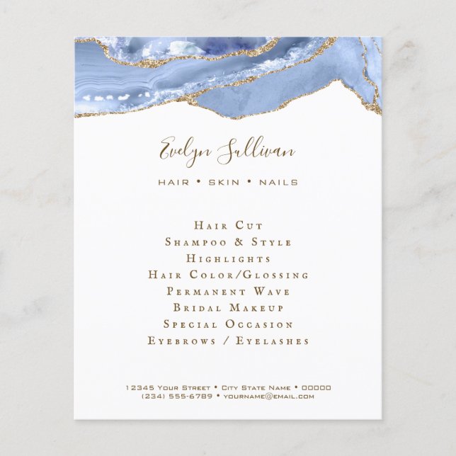 Cornflower blue agate flyer (Front)