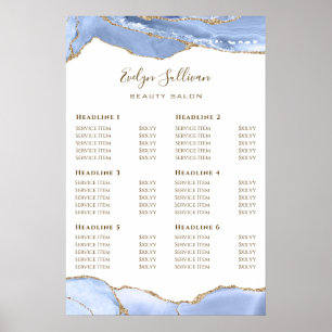 Cornflower Blue Agate Price List Poster