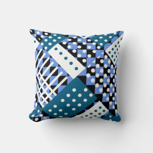 Cornflower blue and dark blue cushion