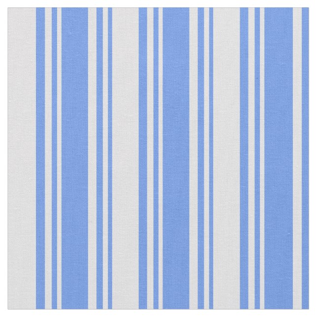 Cornflower Blue and Lavender Pattern of Stripes Fabric (Close Up)