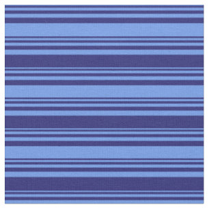 Cornflower Blue and Midnight Blue Coloured Lines Fabric